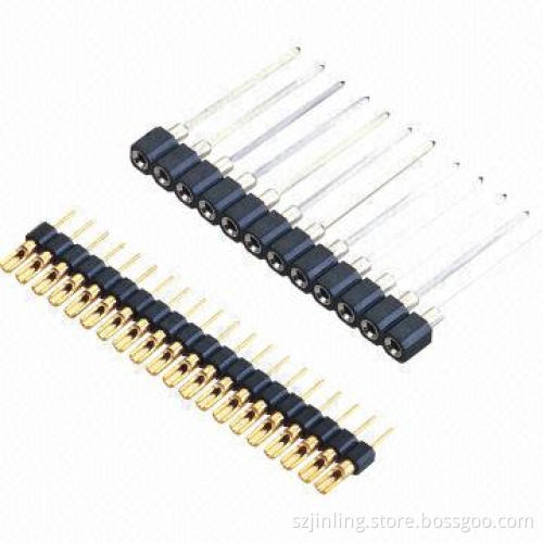 2.54mm Pitch Machine Pin Socket, Single Row Straight Angle